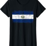 camiseta bandera vintage el salvador hombre y mujer